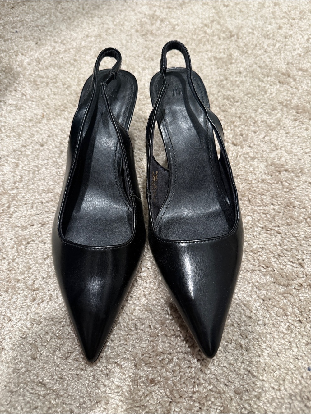 H&M Black Pointed Slingback Heels